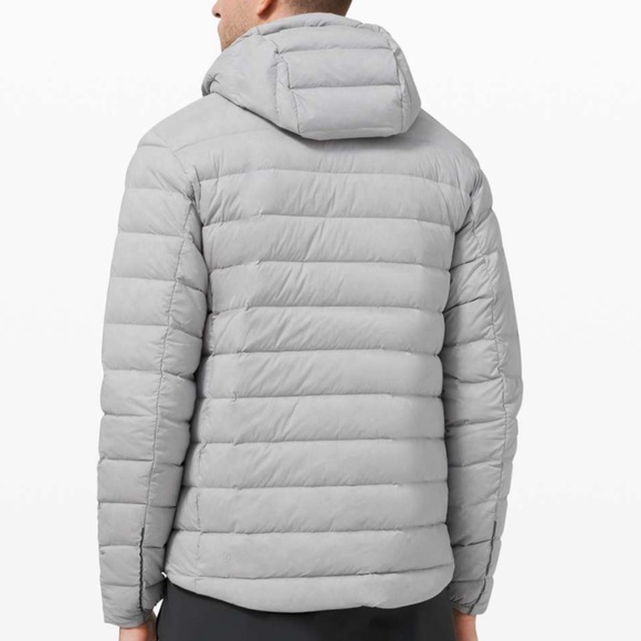 lululemon men’s navigation stretch down goose down hoodie in silver drop - Picture 2 of 14